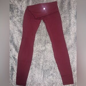 Burgundy lululemon leggings, size 2